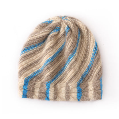 Stripe Cable Cashmere Beanie