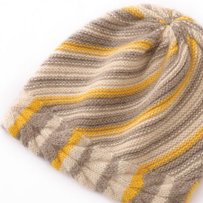 Stripe Cable Cashmere Beanie