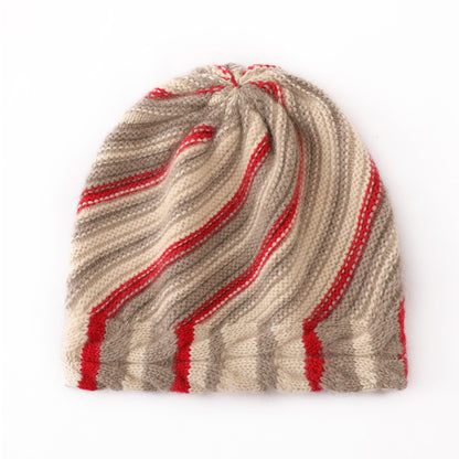 Stripe Cable Cashmere Beanie