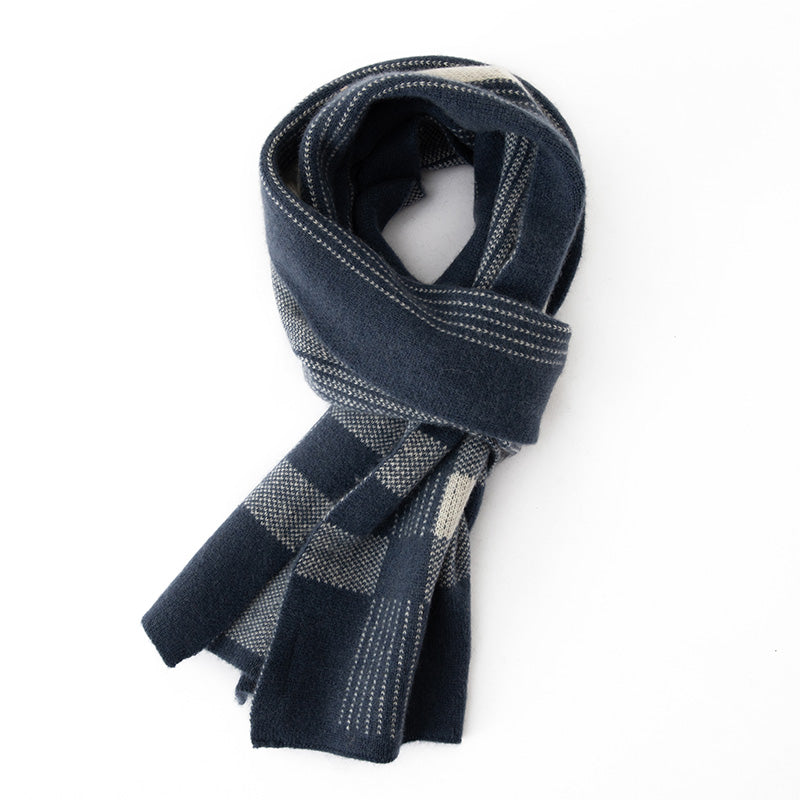 Men Patterned Cashmere Scarf